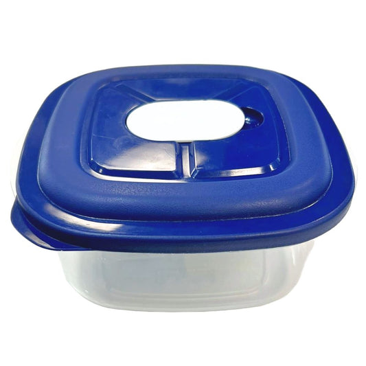 Navy Blue Square Container with Valve - 32oz