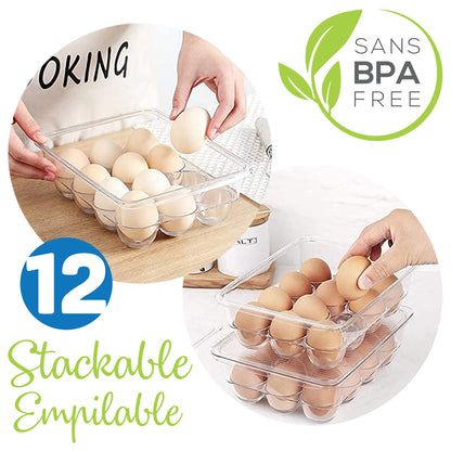 Egg Organizer with Lid - 12 Eggs