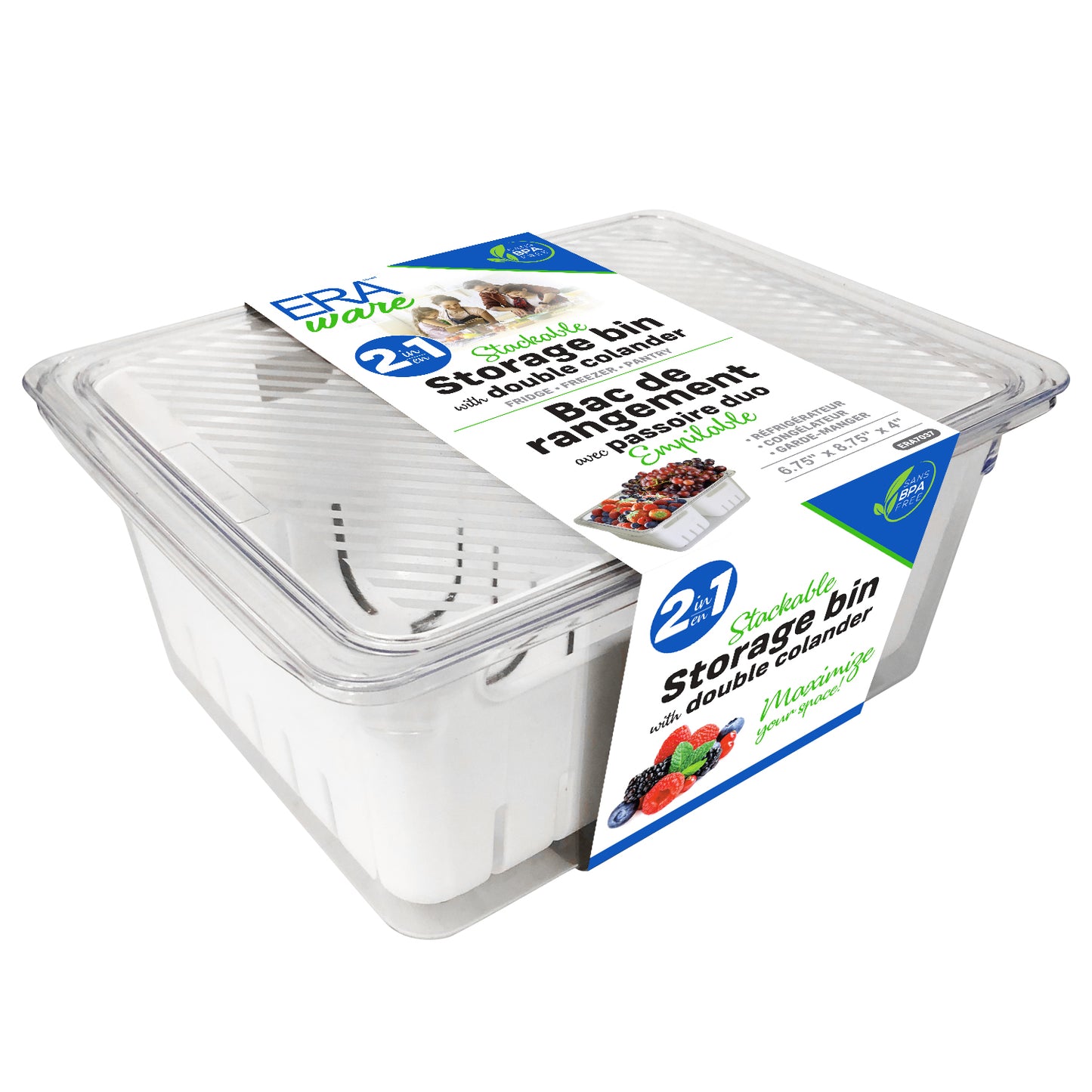 Storage Bin with Double Colander