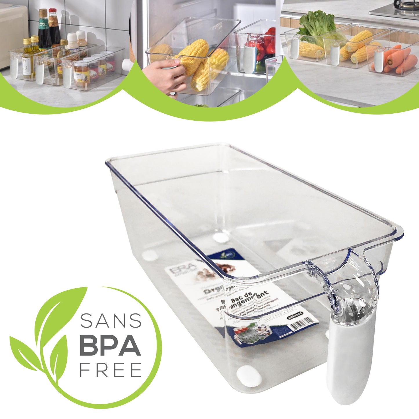 Fridge and Pantry Organizer with Handle